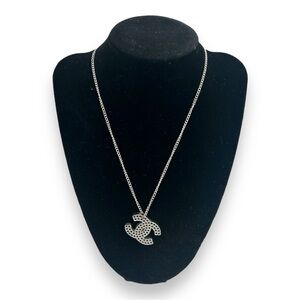 CHANEL COCO Mark CC Logo Motif silver necklace Chain